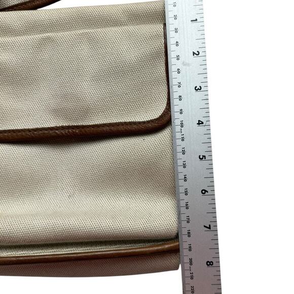 Fossil Linen Crossbody Purse Outside Pocket Very Clean Inside and Out - Picture 6 of 9
